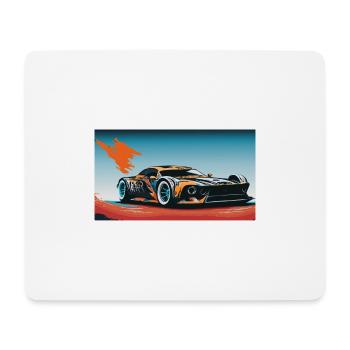 Voiture de course colorée - Tapis de souris (format paysage) - blanc - Devant