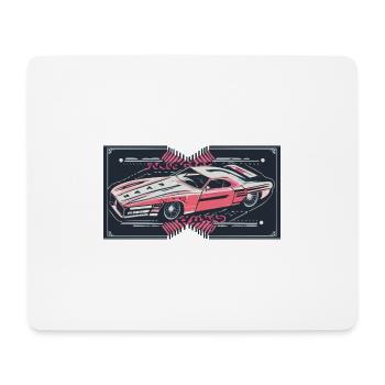 Voiture de course rétro rouge - Tapis de souris (format paysage) - blanc - Devant