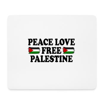 Peace love Free palestine - Mousepad (Querformat) - Weiß - Vorne