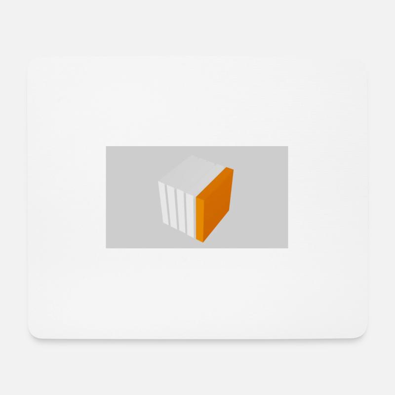 Splitting cube orange - Mouse Pad (horizontal) - white