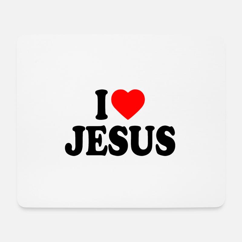 I love jesus - Mousepad (Querformat) - Weiß