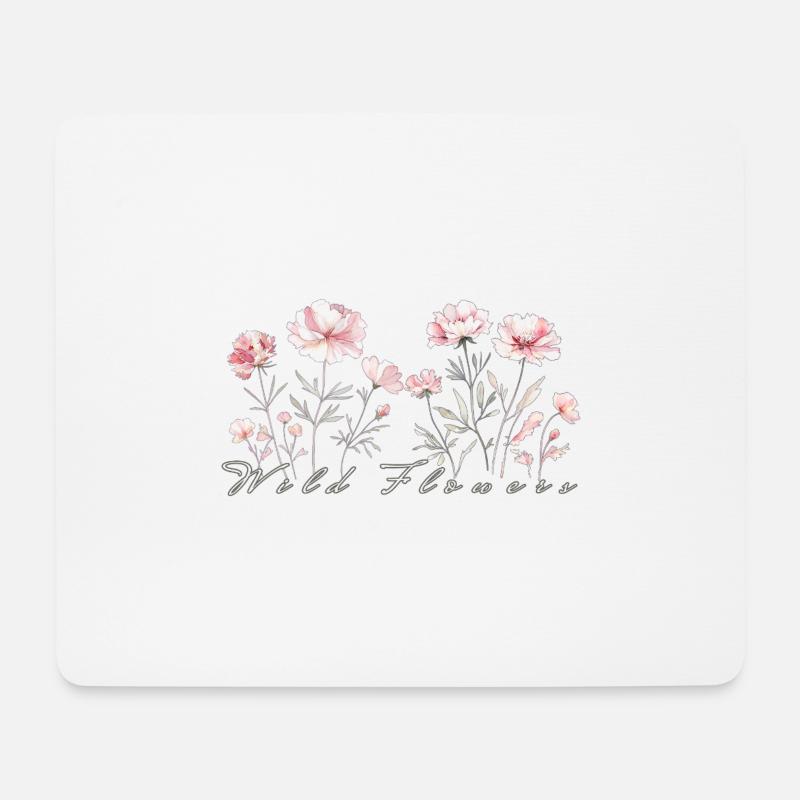 Wilde Blumen - Mousepad (Querformat) - Weiß