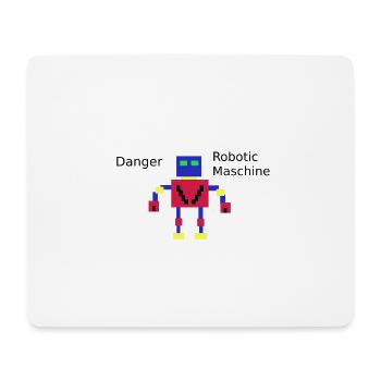 Pixelroboter  - Mousepad (Querformat) - Weiß - Vorne