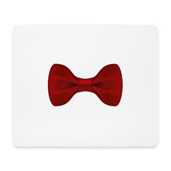 Plain Red Bow Tie - Mouse Pad (horizontal) - white - Front