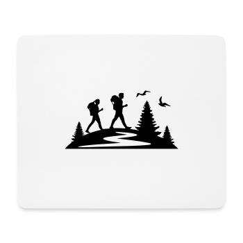 WANDERN Wanderer Bäume - Mousepad (Querformat) - Weiß - Vorne