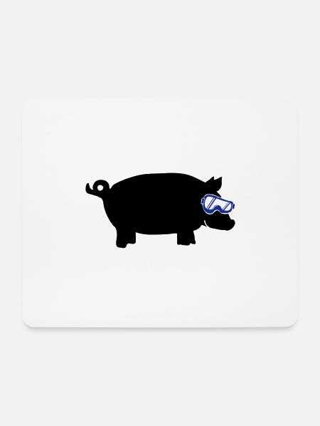 sau skibrille 2 - Mousepad (Querformat) - Weiß