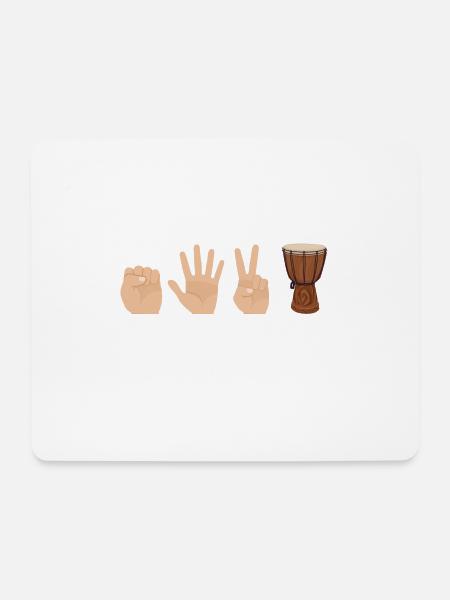 rock paper scissors djembe - Mousepad (Querformat) - Weiß