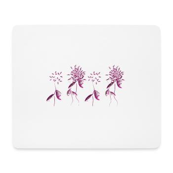 planter quatre fleurs roses - Tapis de souris (format paysage) - blanc - Devant