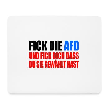 FCK AFD - Gegen Rechts - fuck afd - Mousepad (Querformat) - Weiß - Vorne