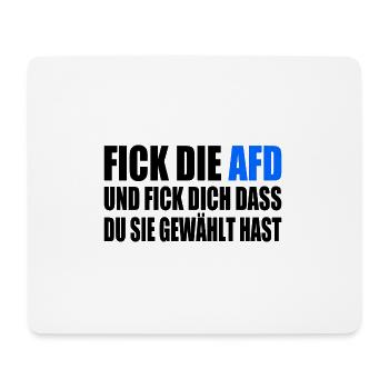 fick die afd und fick dich dass du sie gewählt has - Mousepad (Querformat) - Weiß - Vorne