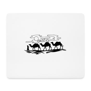 Karawane Wüste Kamele Nomade Wanderung - Mousepad (Querformat) - Weiß - Vorne