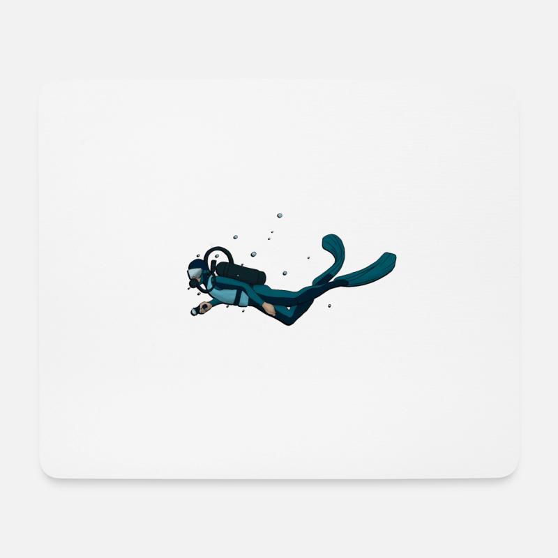 Diver underwater diving hobby deep sea gift - Mouse Pad (horizontal) - white