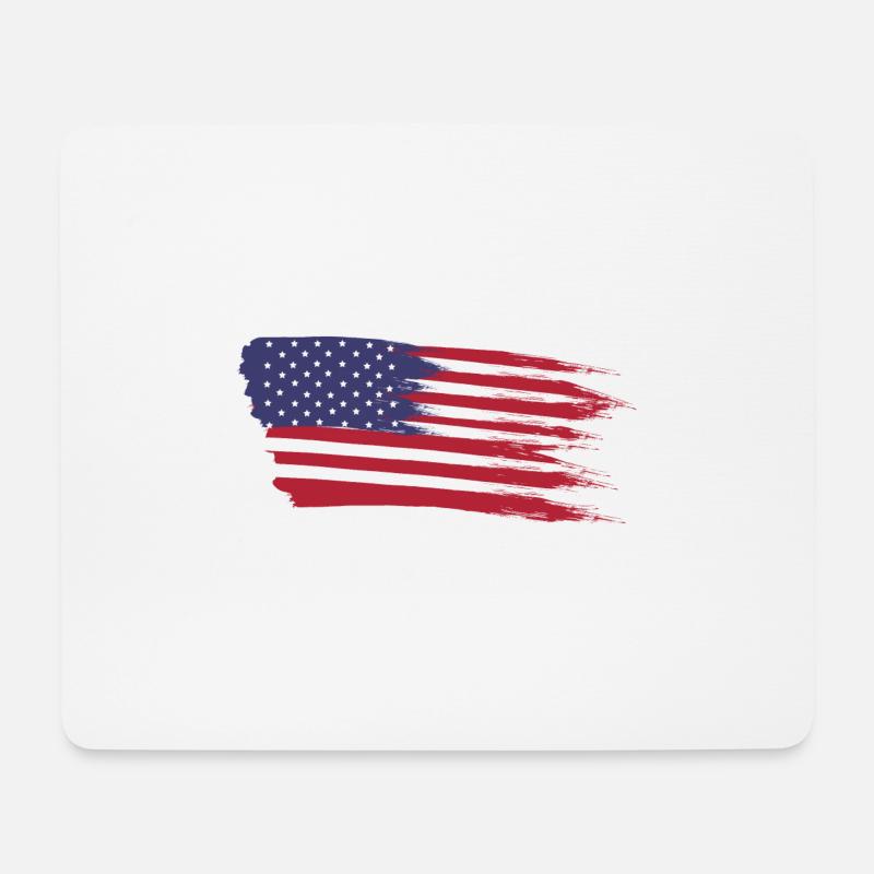 drapeau des Etats Unis - Tapis de souris (format paysage) - blanc