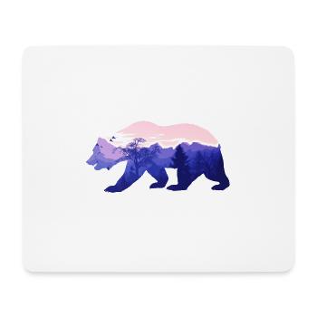 Ours grizzly forêt nature - Tapis de souris (format paysage) - blanc - Devant