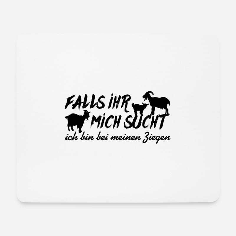 Meine Ziegen | Ich bin bei meinen Ziegen - Mousepad (Querformat) - Weiß
