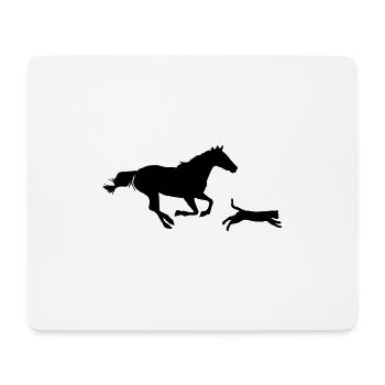 Horse and cat - Mouse Pad (horizontal) - white - Front