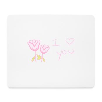 I love you flower Valentine's Day - Mouse Pad (horizontal) - white - Front