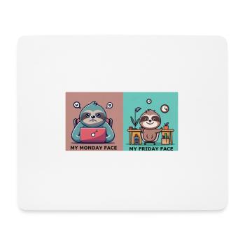 Faultier Arbeiten Geschenk - Mousepad (Querformat) - Weiß - Vorne