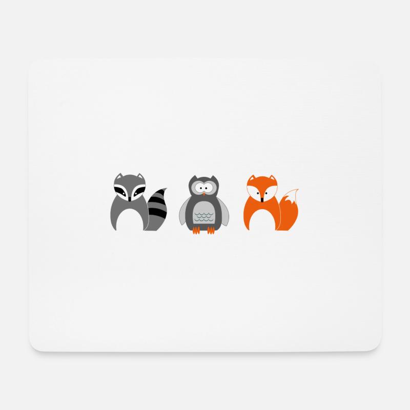 Waldtiere - Mousepad (Querformat) - Weiß