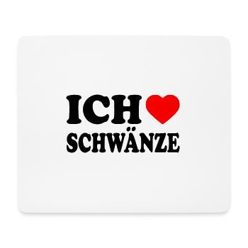 Ich liebe schwänze - Mousepad (Querformat) - Weiß - Vorne