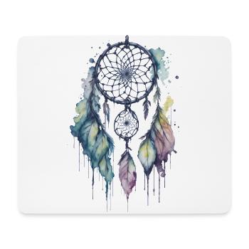 Whimsical Dreams: A Delicate Watercolor Dreamcatch - Mouse Pad (horizontal) - white - Front
