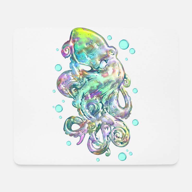 Oktopus - Mousepad (Querformat) - Weiß