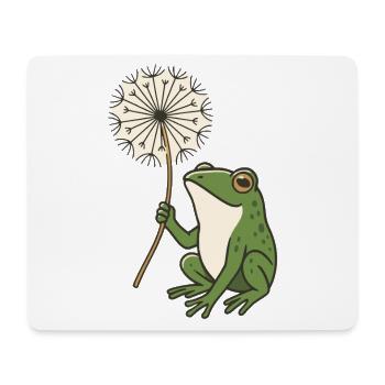 Frog with dandelion – nature meets peace - Mouse Pad (horizontal) - white - Front