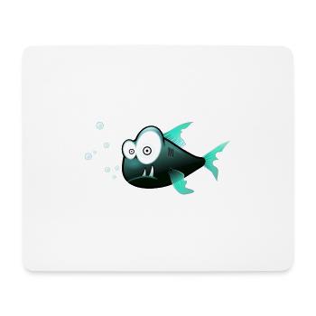 Fish with teeth comic shark - Mouse Pad (horizontal) - white - Front