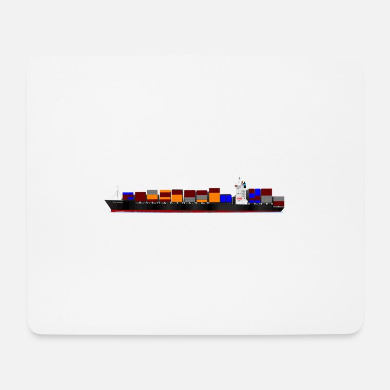 Container Ship - Mousepad (Querformat) - Weiß