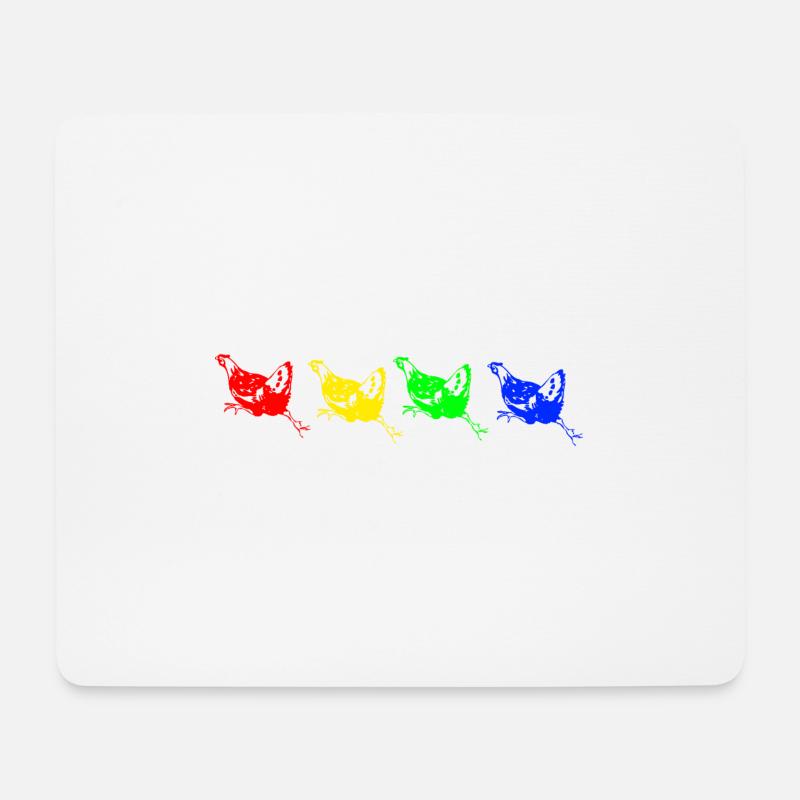 Regenbogen Huehner - Mousepad (Querformat) - Weiß