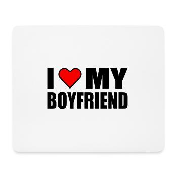 I love my boyfriend - Tapis de souris (format paysage) - blanc - Devant