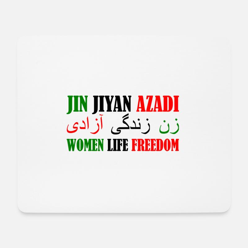 Women life freedom jin jiyan azadi - Mousepad (Querformat) - Weiß