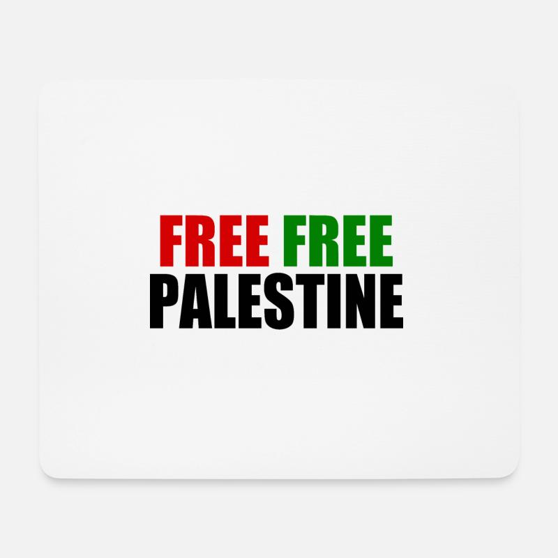 Free Free palestine - Mousepad (Querformat) - Weiß