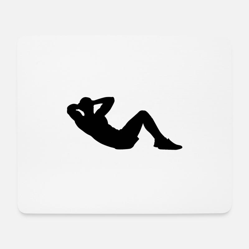 Sit up Situp Silhouette - Mousepad (Querformat) - Weiß