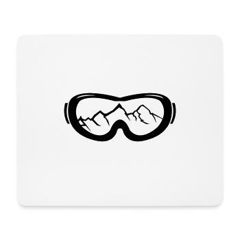 ski goggles mountains - Mouse Pad (horizontal) - white - Front