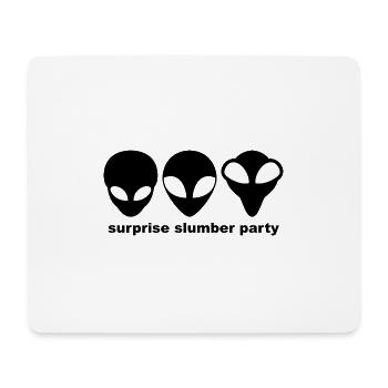 Grey Aliens - Surprise Slumber Party. Black - Mouse Pad (horizontal) - white - Front