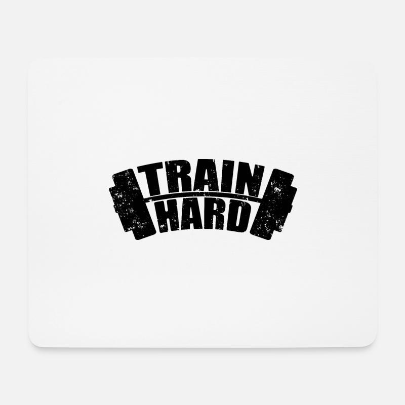 Train Hard Work Harder Fitness Workout - Mousepad (Querformat) - Weiß