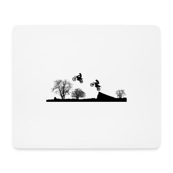 Enduro - Motocross - Tapis de souris (format paysage) - blanc - Devant