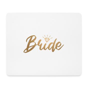 Bride Braut Junggesellenabschied - goldfarbig - Mousepad (Querformat) - Weiß - Vorne
