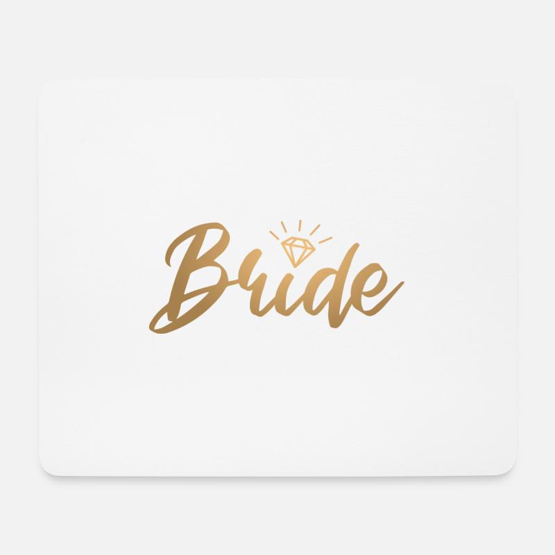 Bride Braut Junggesellenabschied - goldfarbig - Mousepad (Querformat) - Weiß