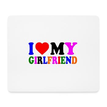 I love my girlfriend - Tapis de souris (format paysage) - blanc - Devant