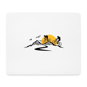 VTT montagnes soleil - Tapis de souris (format paysage) - blanc - Devant