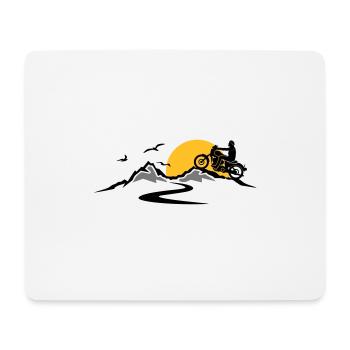 Chopper Motorcycle retro vintage mountains sun - Mouse Pad (horizontal) - white - Front
