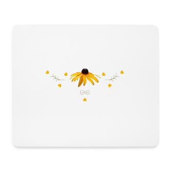 Coneflower yellow flowers - Mouse Pad (horizontal) - white - Front