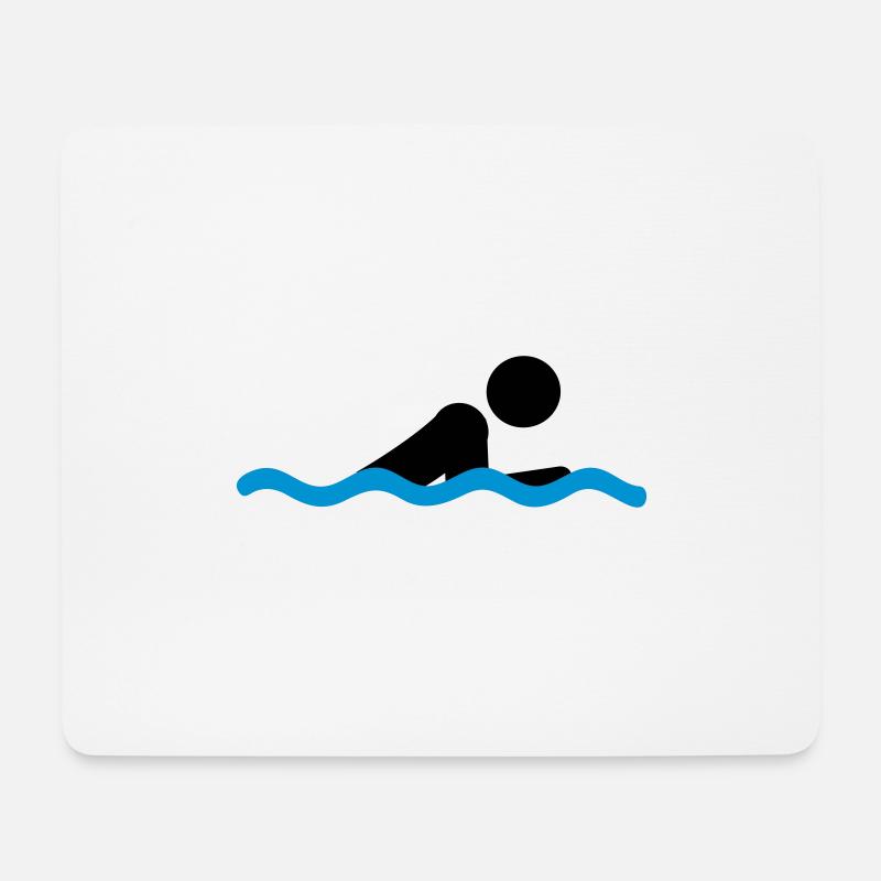 Brustschwimmen - Mousepad (Querformat) - Weiß