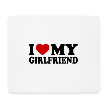 I love my girlfriend - Tapis de souris (format paysage) - blanc - Devant