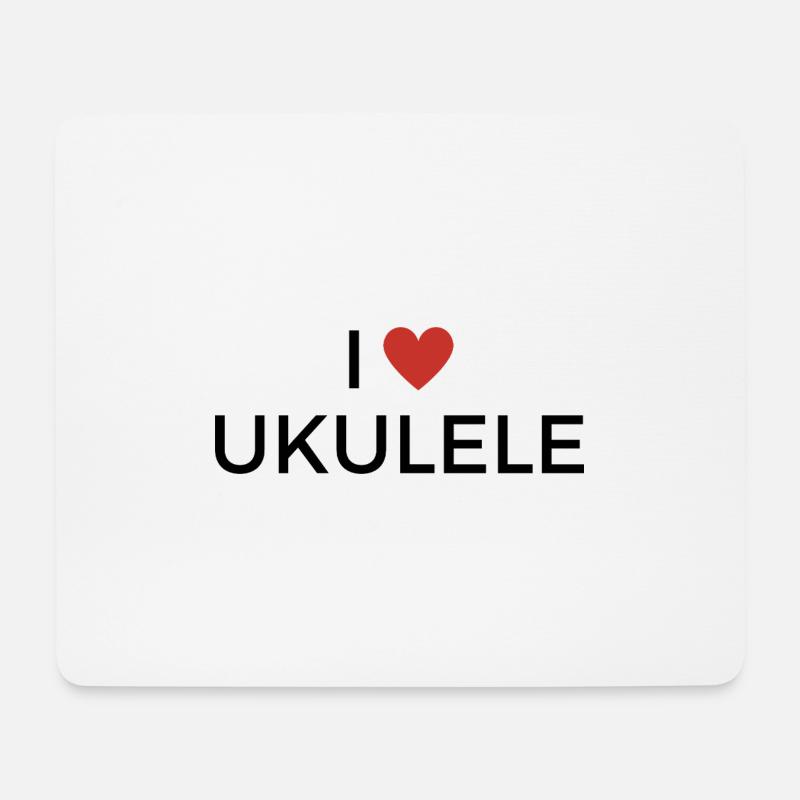 Ich liebe Ukulele - I love Ukulele - Mousepad (Querformat) - Weiß
