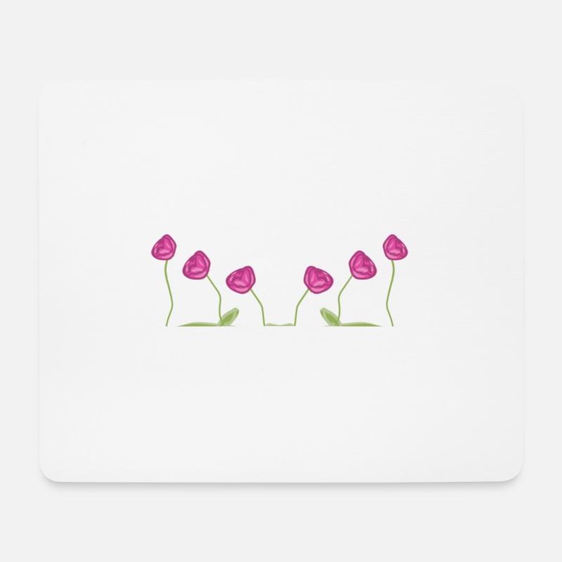 pinke rosen blumen symbol pflanze - Mousepad (Querformat) - Weiß