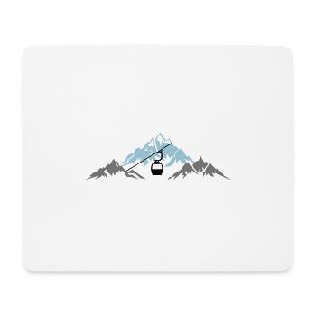 MOUNTAINS WINTER GONDOLA SKI - Mouse Pad (horizontal) - white - Front