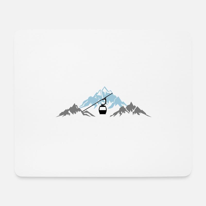 BERGE WINTER GONDEL SKI - Mousepad (Querformat) - Weiß